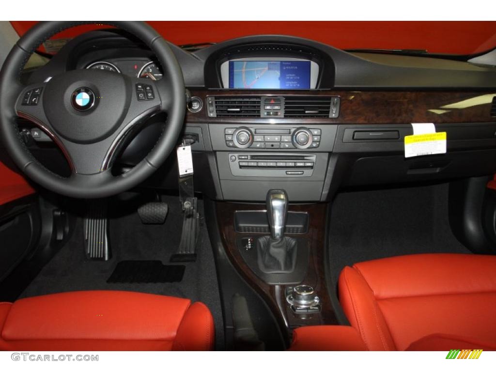 2011 3 Series 335i Coupe - Black Sapphire Metallic / Coral Red/Black Dakota Leather photo #5