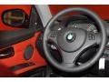 2011 BMW 3 Series Coral Red/Black Dakota Leather Interior Steering Wheel Photo