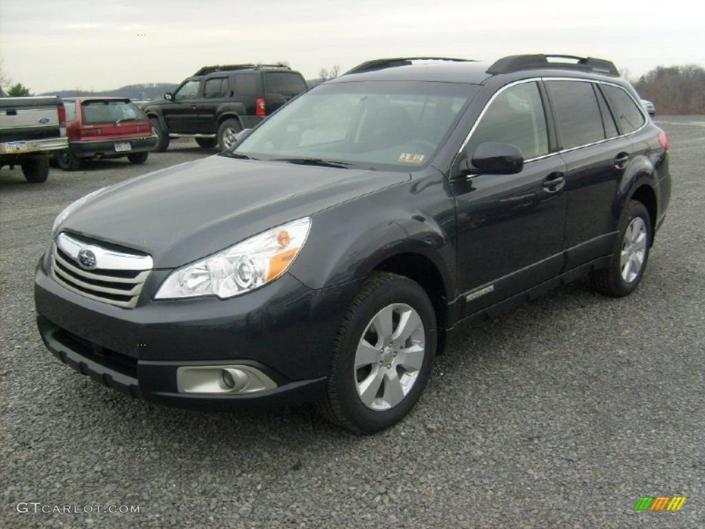 2011 Outback 2.5i Premium Wagon - Graphite Gray Metallic / Off Black photo #7