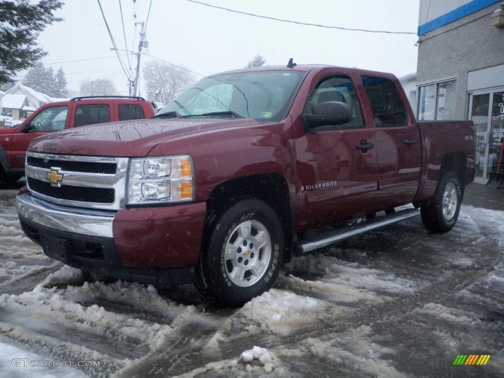 2008 Silverado 1500 LT Crew Cab 4x4 - Deep Ruby Metallic / Ebony photo #1