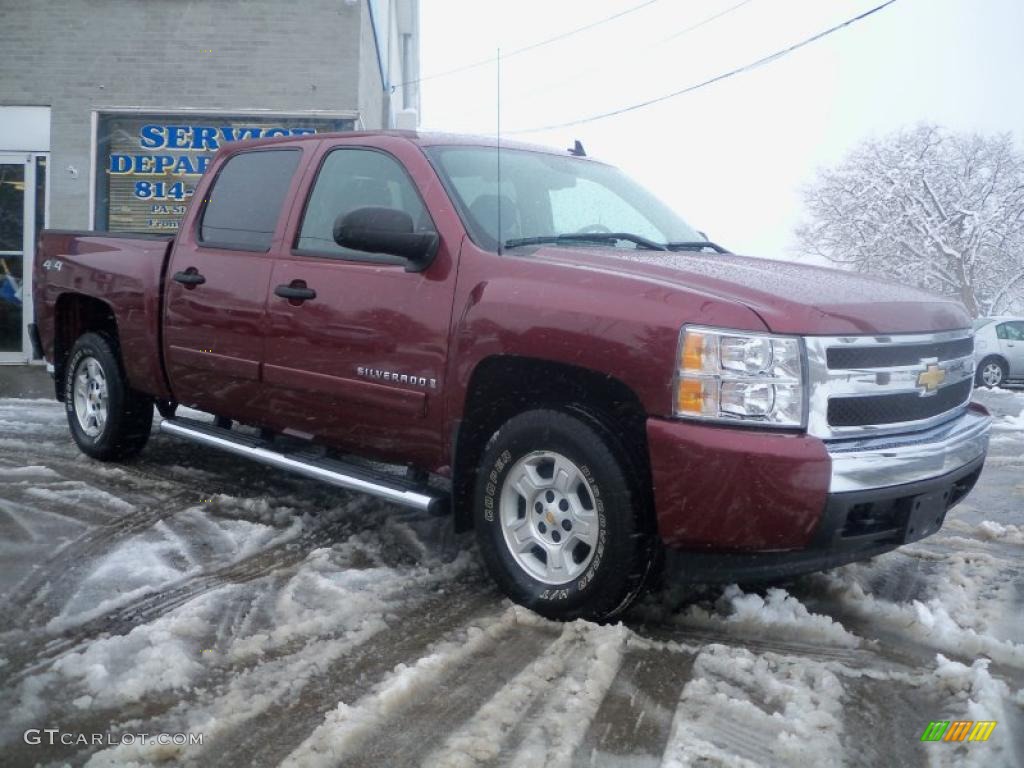 2008 Silverado 1500 LT Crew Cab 4x4 - Deep Ruby Metallic / Ebony photo #3