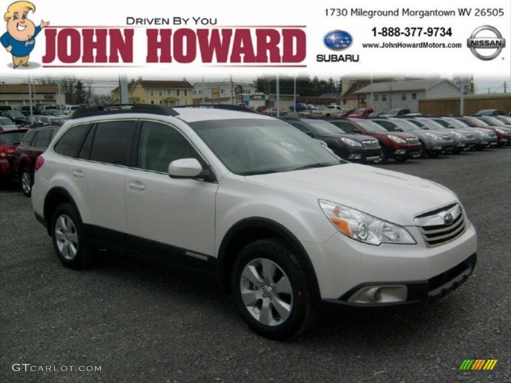 2011 Outback 2.5i Premium Wagon - Satin White Pearl / Warm Ivory photo #1