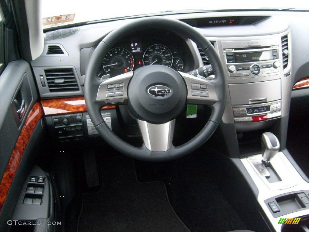 2011 Subaru Outback 2.5i Limited Wagon Off Black Steering Wheel Photo #47062403