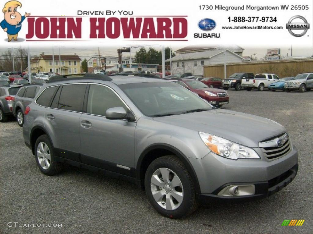 2011 Outback 2.5i Premium Wagon - Steel Silver Metallic / Off Black photo #1