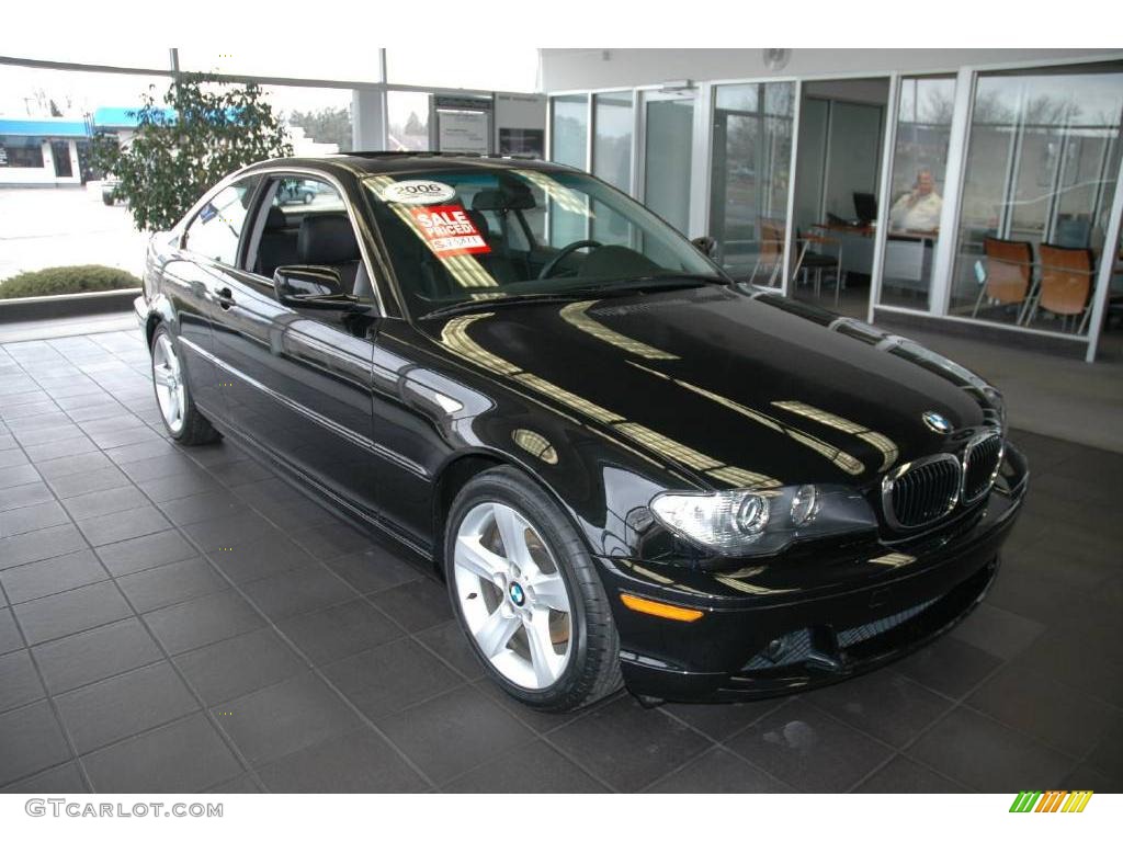 2006 3 Series 325i Coupe - Jet Black / Black photo #6