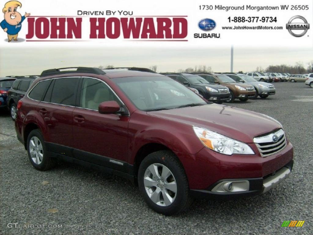 2011 Outback 2.5i Limited Wagon - Ruby Red Pearl / Warm Ivory photo #1