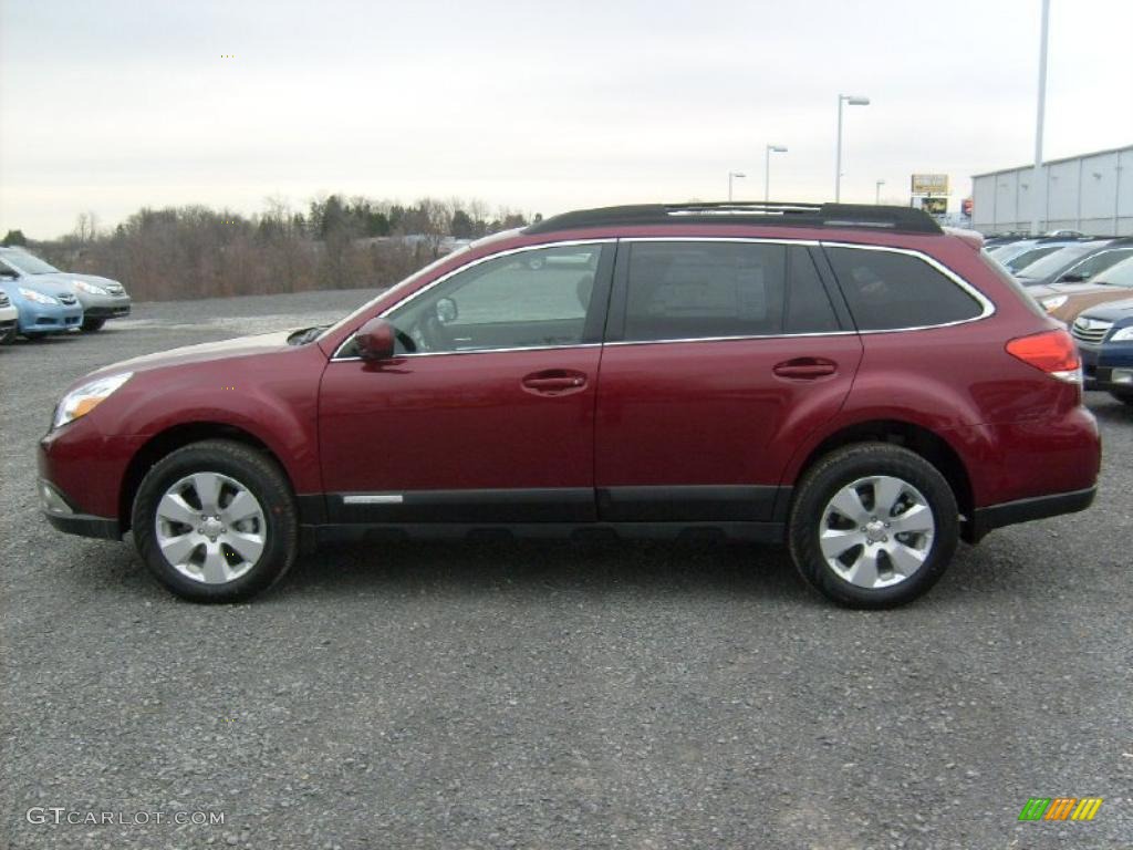 2011 Outback 2.5i Premium Wagon - Ruby Red Pearl / Warm Ivory photo #8