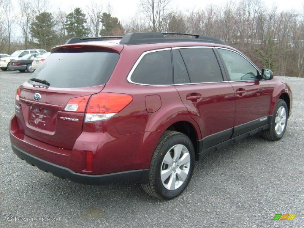 2011 Outback 2.5i Premium Wagon - Ruby Red Pearl / Warm Ivory photo #11