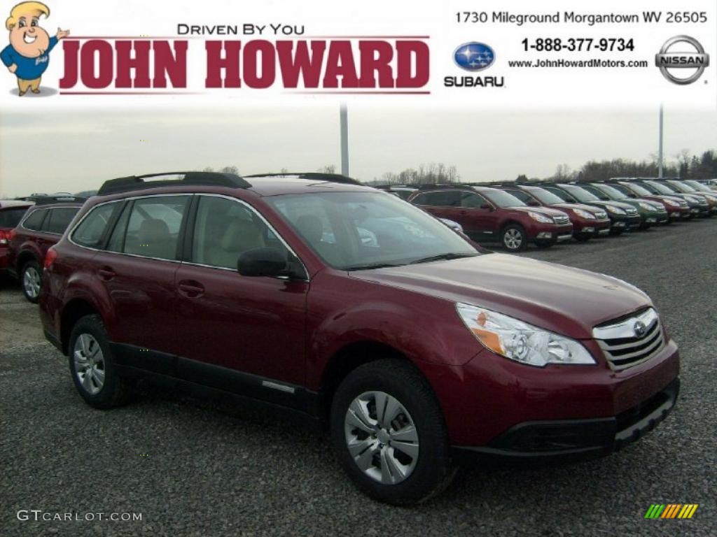2011 Outback 2.5i Wagon - Ruby Red Pearl / Warm Ivory photo #1
