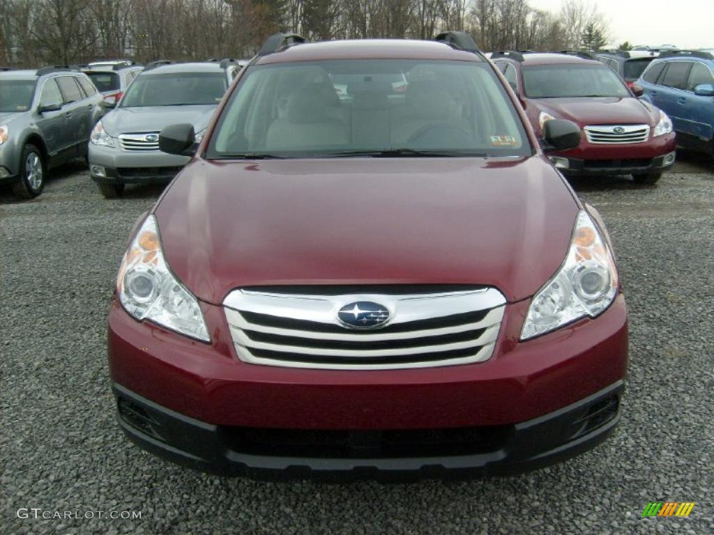 2011 Outback 2.5i Wagon - Ruby Red Pearl / Warm Ivory photo #2