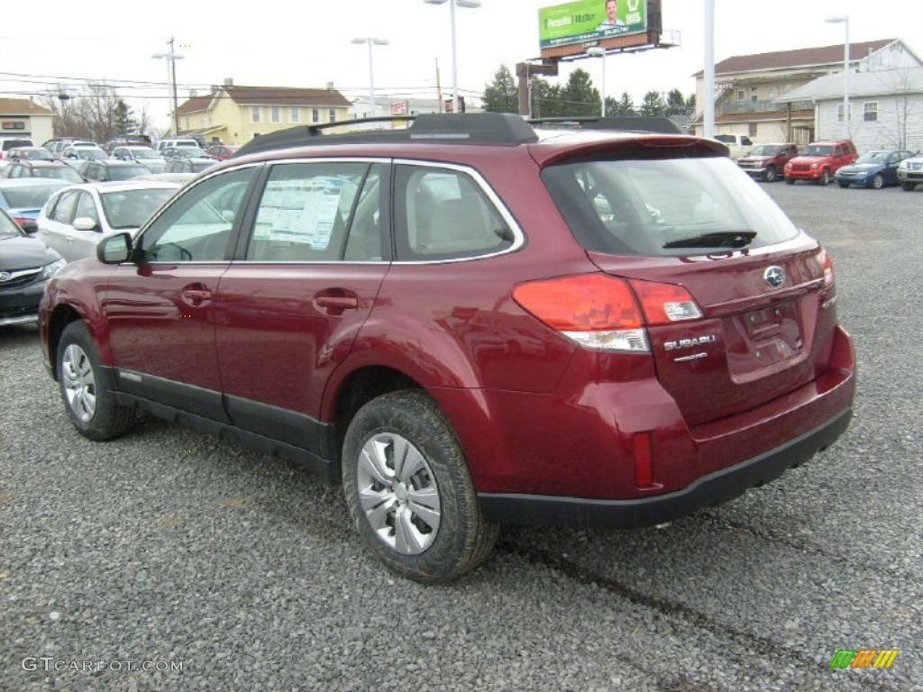 2011 Outback 2.5i Wagon - Ruby Red Pearl / Warm Ivory photo #9
