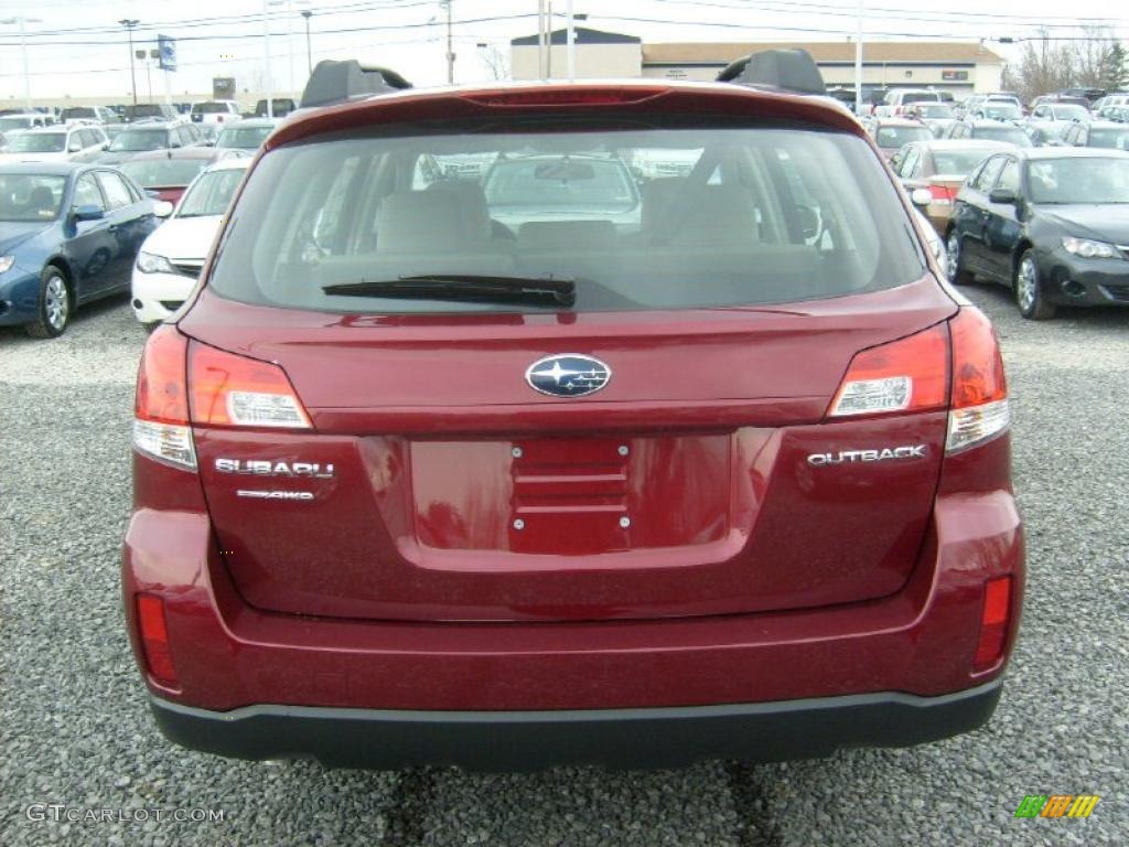2011 Outback 2.5i Wagon - Ruby Red Pearl / Warm Ivory photo #10