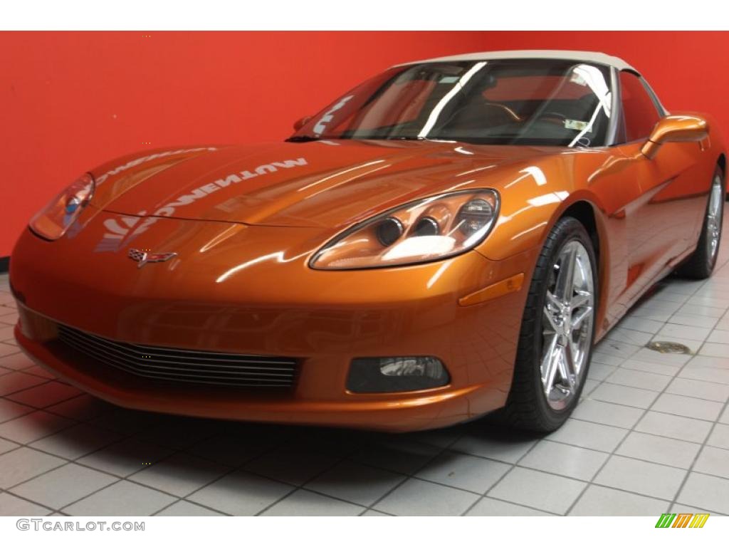 2007 Corvette Convertible - Atomic Orange Metallic / Cashmere photo #2