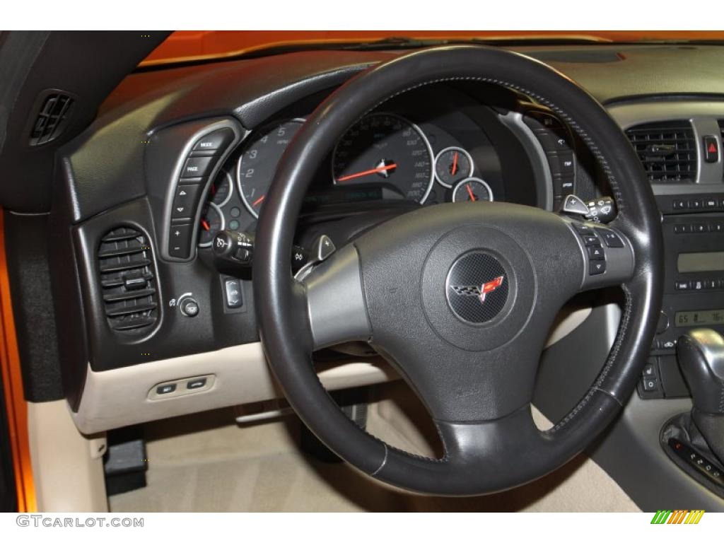 2007 Chevrolet Corvette Convertible Cashmere Steering Wheel Photo #47064644