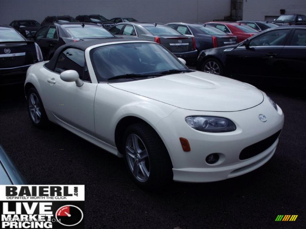 2008 MX-5 Miata Sport Roadster - Marble White / Black photo #1