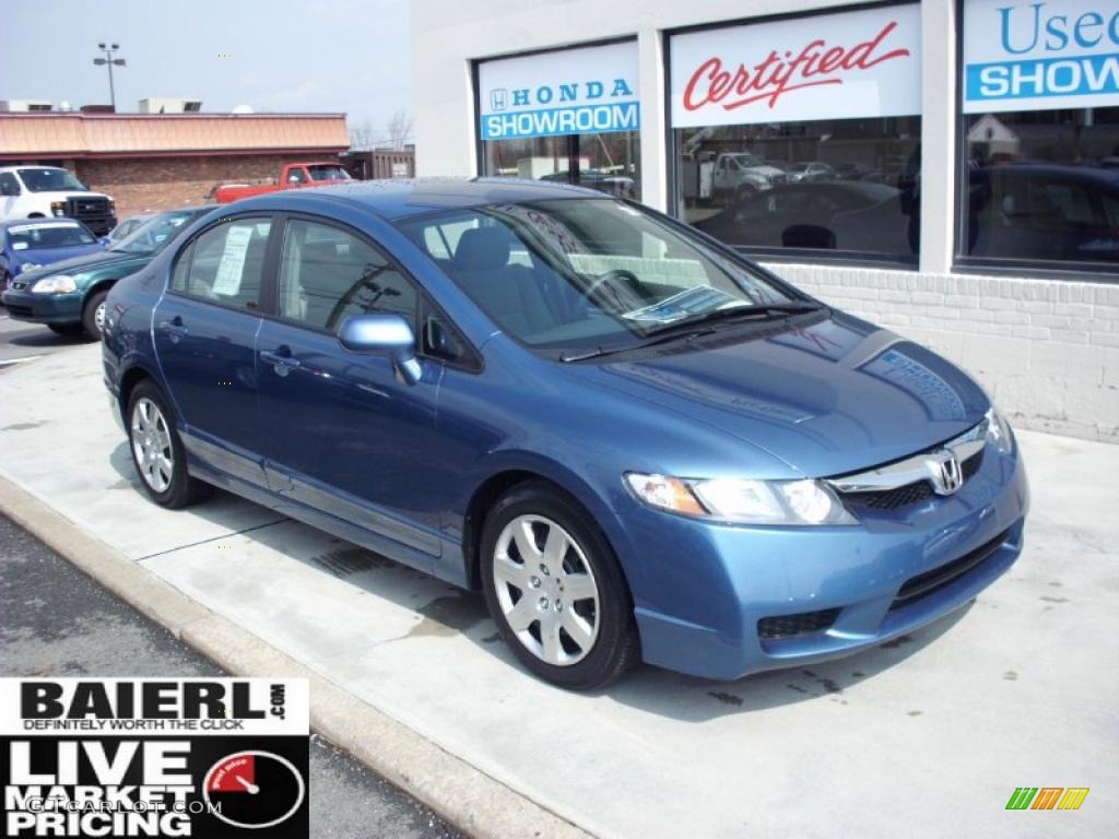 2010 Civic LX Sedan - Atomic Blue Metallic / Gray photo #1