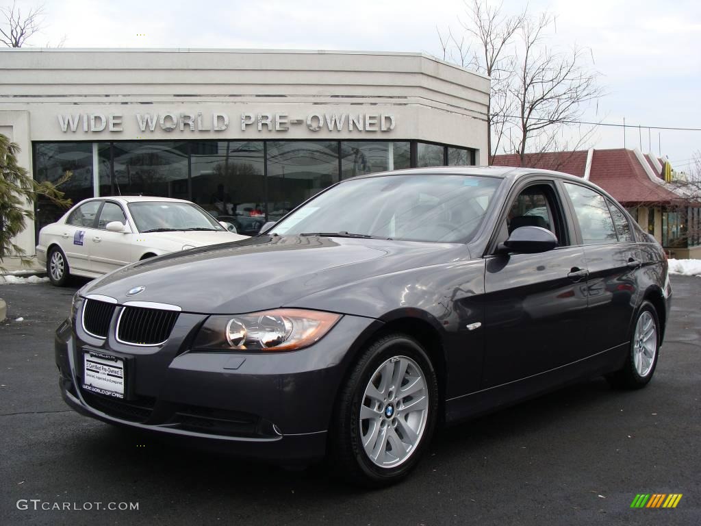 2007 3 Series 328xi Sedan - Sparkling Graphite Metallic / Black photo #1