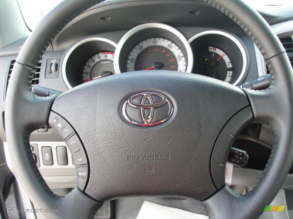 2011 Toyota Tacoma SR5 PreRunner Double Cab Graphite Gray Steering Wheel Photo #47067608
