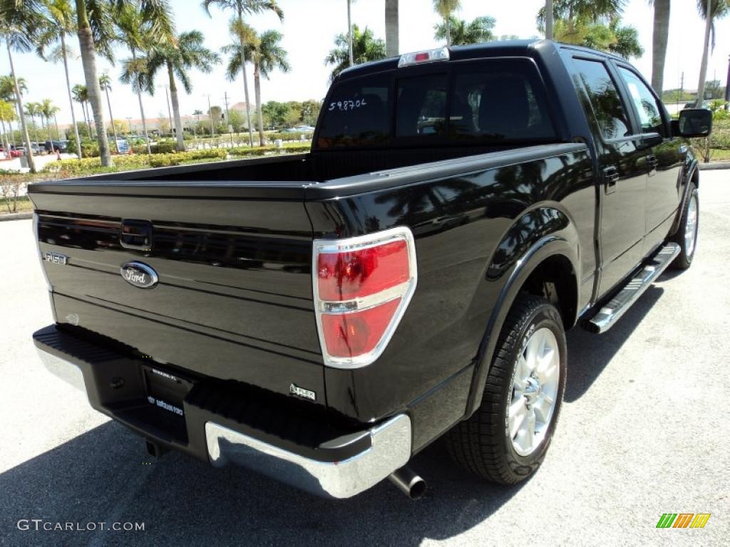 2010 F150 Lariat SuperCrew - Tuxedo Black / Tan photo #6