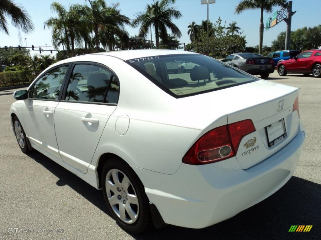 2007 Civic LX Sedan - Taffeta White / Ivory photo #9