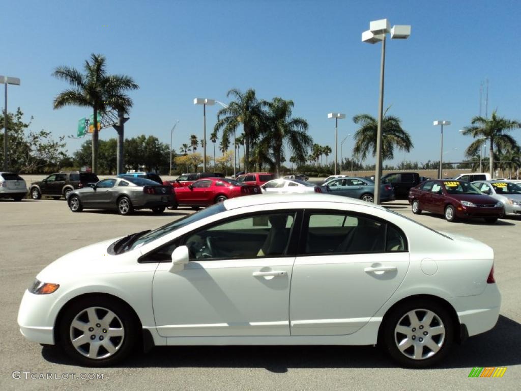 2007 Civic LX Sedan - Taffeta White / Ivory photo #10