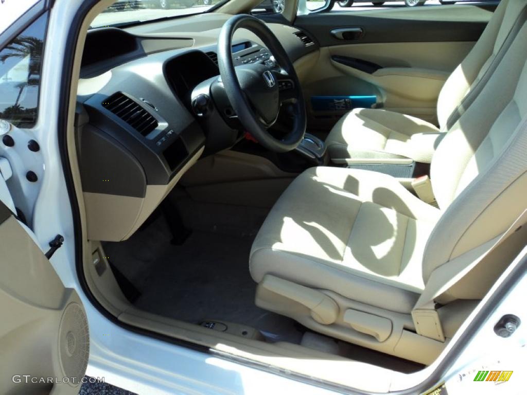 2007 Civic LX Sedan - Taffeta White / Ivory photo #17