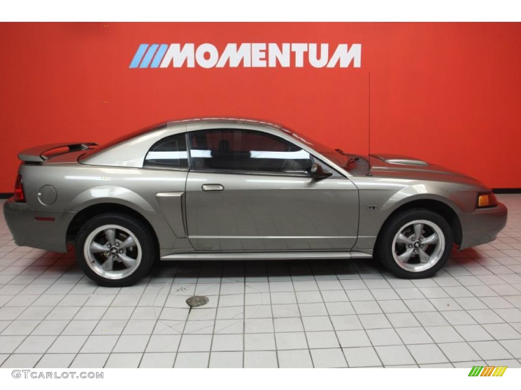 2002 Mustang GT Coupe - Mineral Grey Metallic / Medium Parchment photo #4