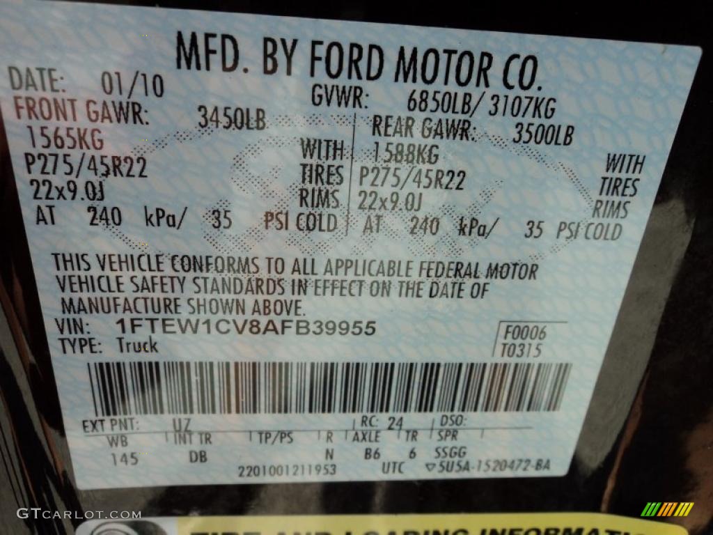 2010 F150 Color Code UZ for Lava Red Metallic Photo #47071604