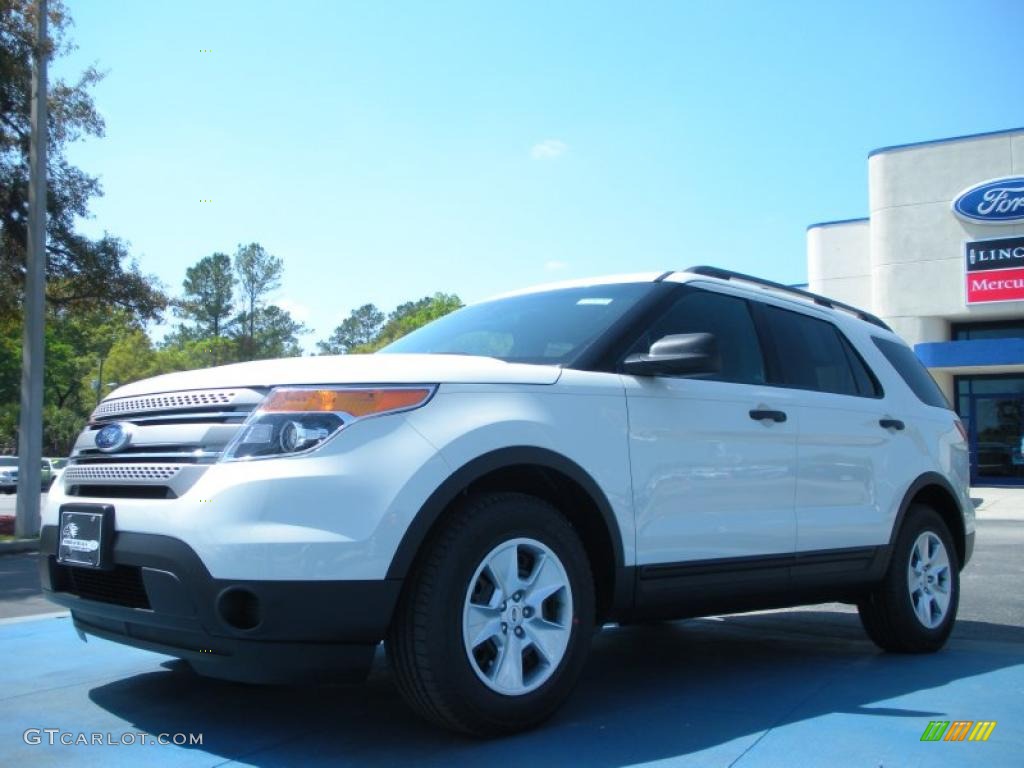 2011 Explorer FWD - White Suede / Medium Light Stone photo #1