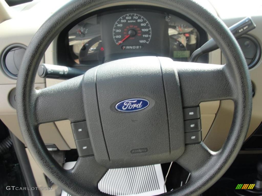 2007 Ford F150 XL SuperCab 4x4 Tan Steering Wheel Photo #47073455