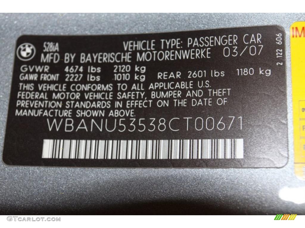 2008 5 Series 528i Sedan - Space Grey Metallic / Grey photo #8