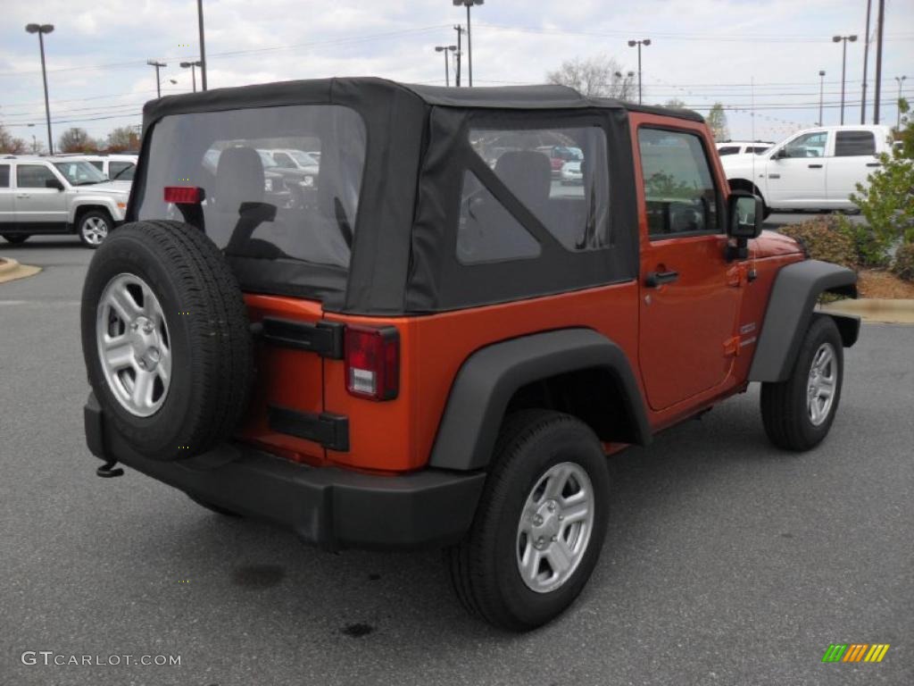 2011 Wrangler Sport 4x4 - Mango Tango Pearl / Black photo #4