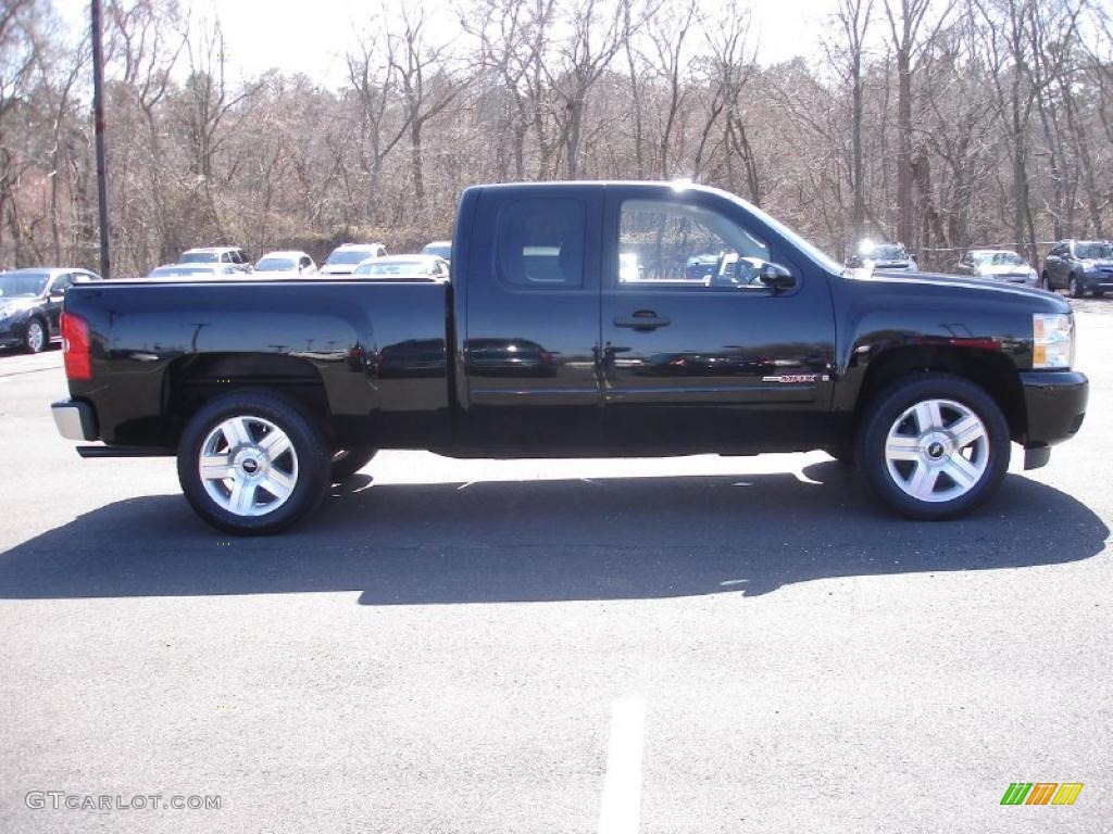 2008 Silverado 1500 LT Extended Cab - Black / Light Cashmere/Ebony Accents photo #7