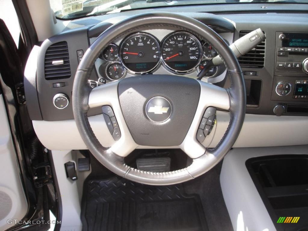 2008 Chevrolet Silverado 1500 LT Extended Cab Light Cashmere/Ebony Accents Steering Wheel Photo #47082812