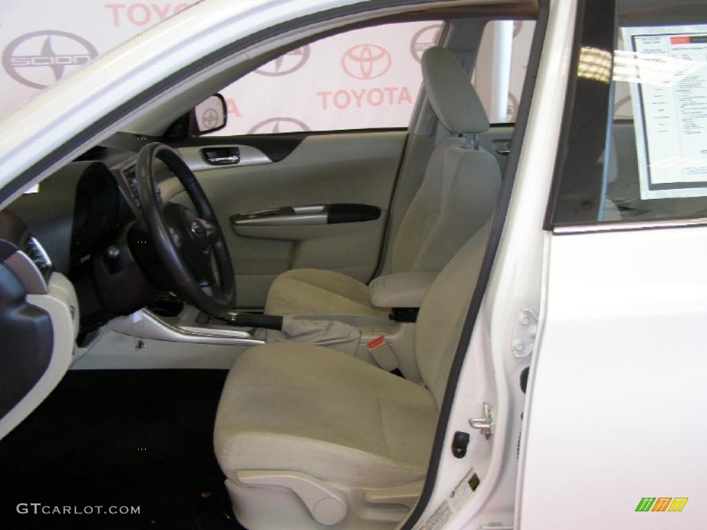 2009 Impreza 2.5i Premium Sedan - Satin White Pearl / Ivory photo #14