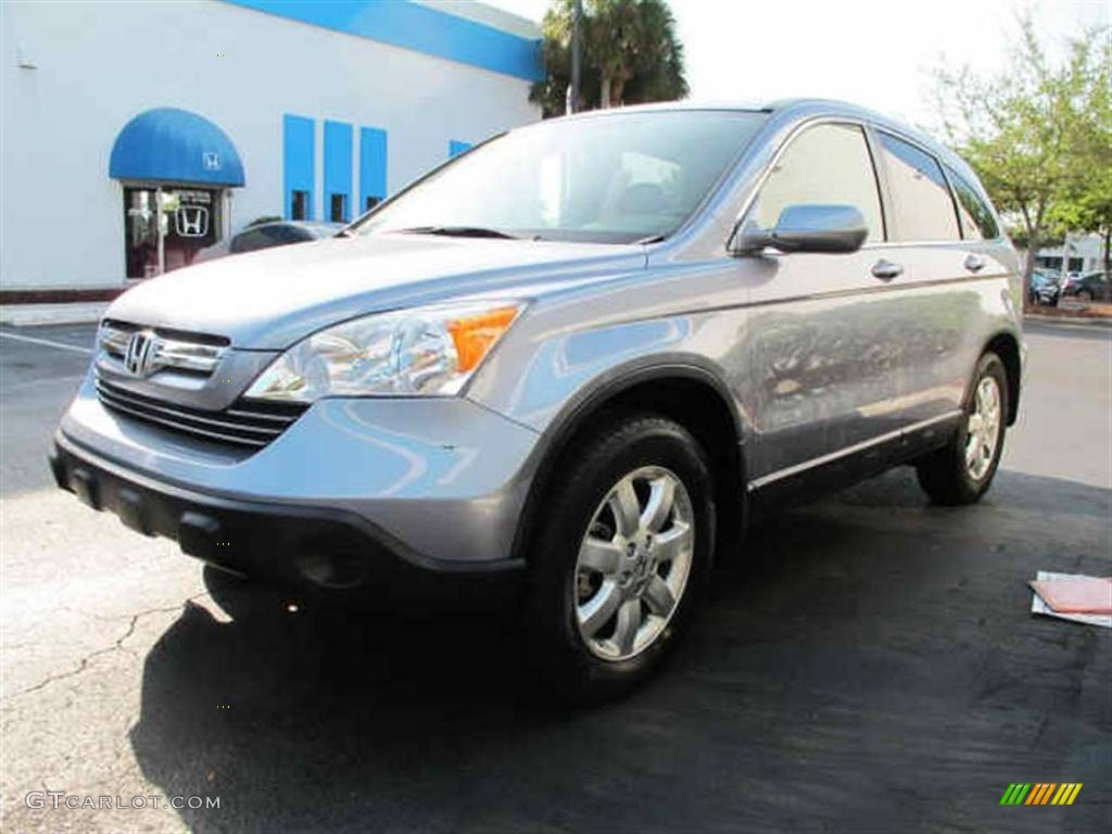 2008 CR-V EX-L 4WD - Glacier Blue Metallic / Gray photo #6