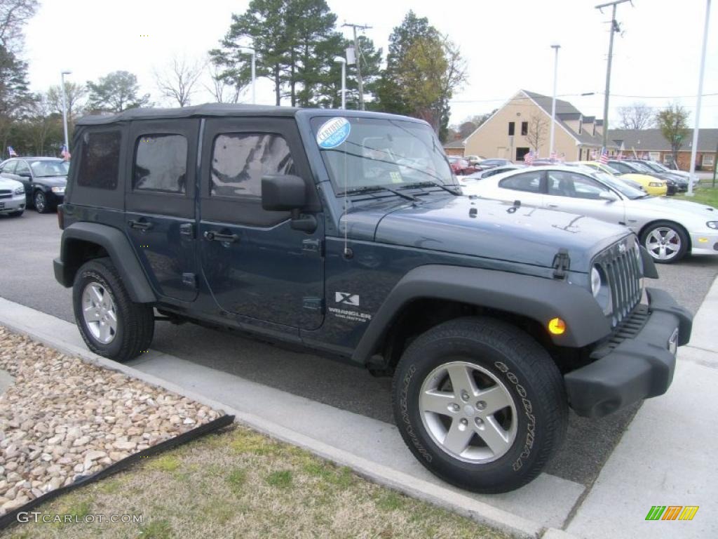 2008 Wrangler Unlimited X 4x4 - Steel Blue Metallic / Dark Slate Gray/Med Slate Gray photo #7