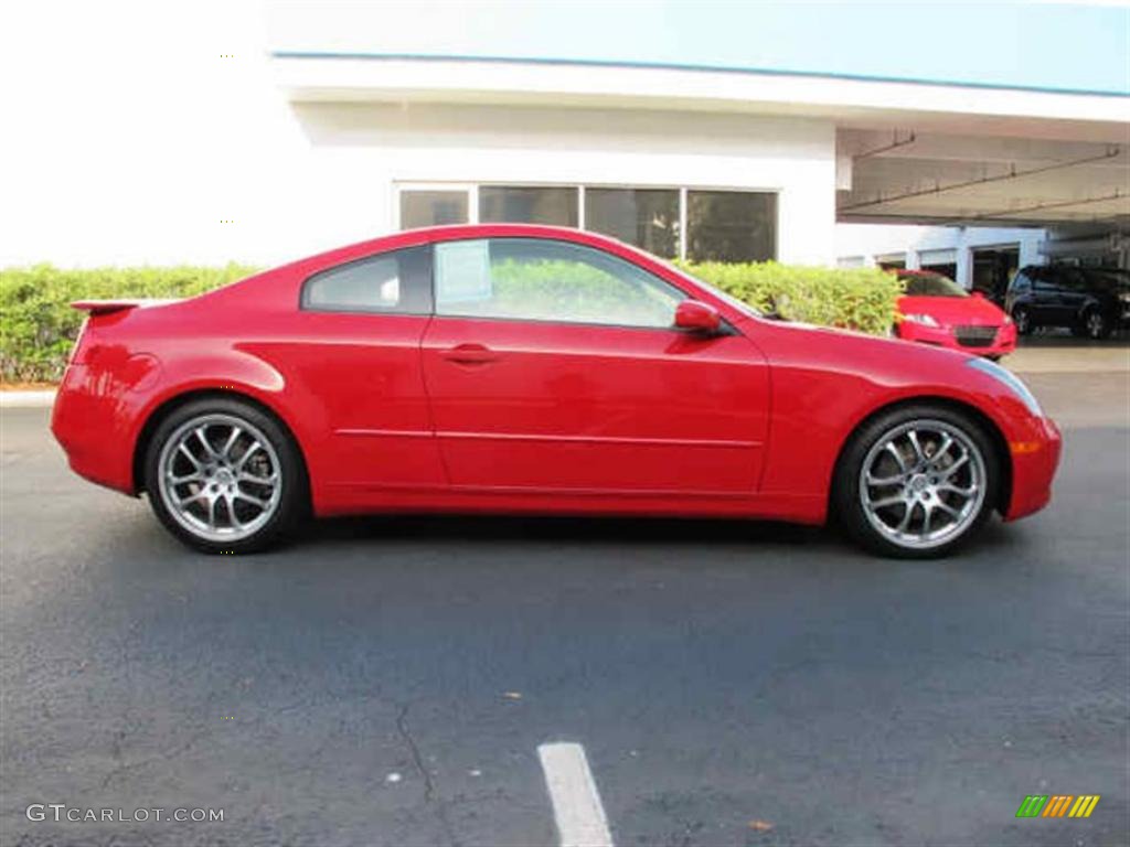 2005 G 35 Coupe - Laser Red / Wheat photo #2