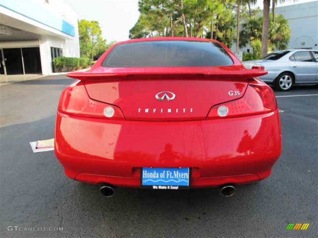 2005 G 35 Coupe - Laser Red / Wheat photo #4