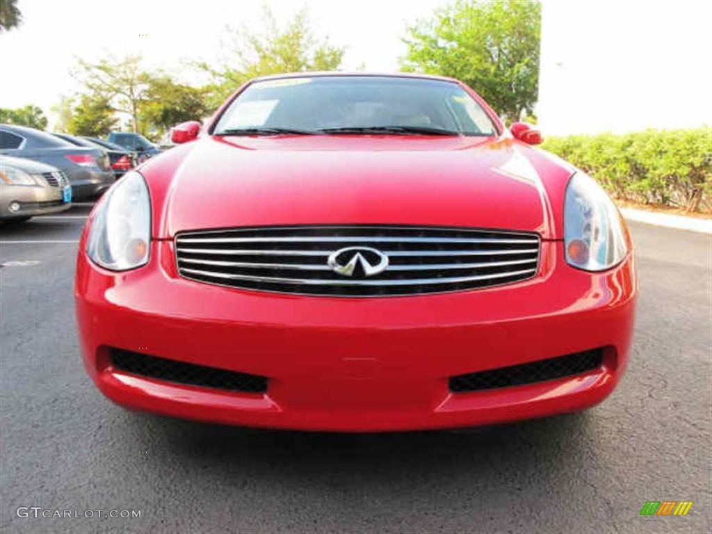 2005 G 35 Coupe - Laser Red / Wheat photo #7