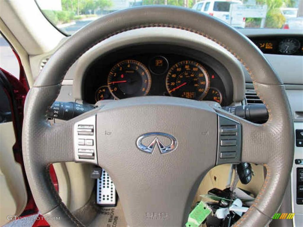 2005 G 35 Coupe - Laser Red / Wheat photo #16