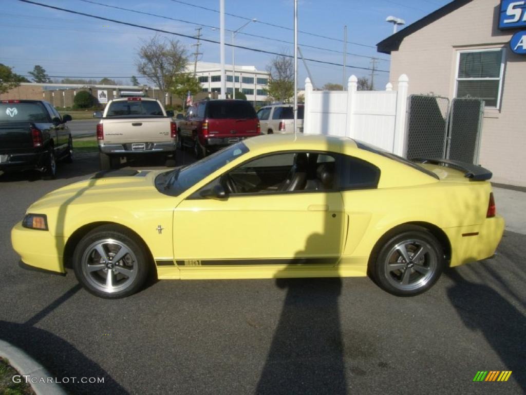 2003 Mustang Mach 1 Coupe - Zinc Yellow / Dark Charcoal photo #2