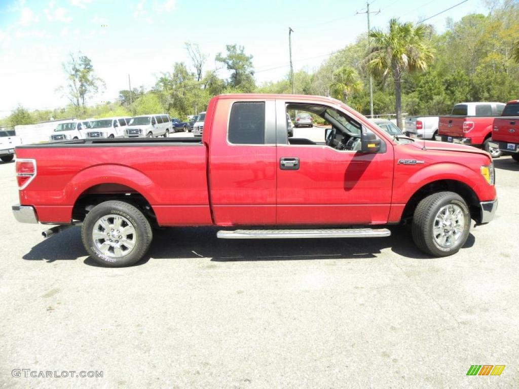 2010 F150 XLT SuperCab - Red Candy Metallic / Medium Stone photo #11
