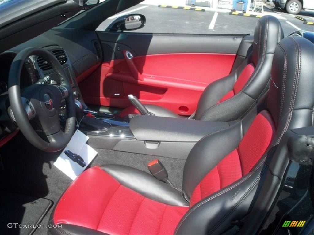 Ebony Black/Red Interior 2011 Chevrolet Corvette Grand Sport Convertible Photo #47090648