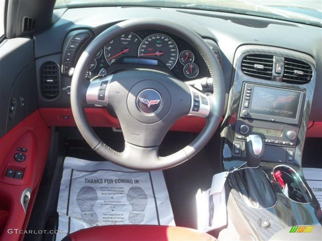 2011 Chevrolet Corvette Grand Sport Convertible Ebony Black/Red Steering Wheel Photo #47090705