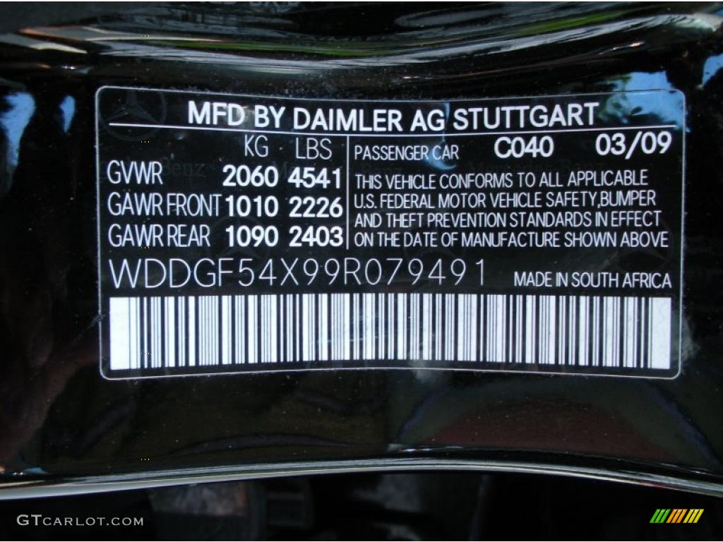 2009 C Color Code 040 for Black Photo #47091374