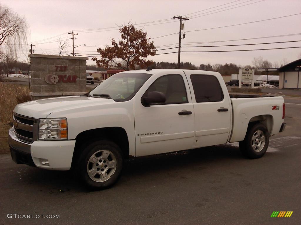 2007 Silverado 1500 LT Z71 Crew Cab 4x4 - Summit White / Light Cashmere/Ebony Black photo #1