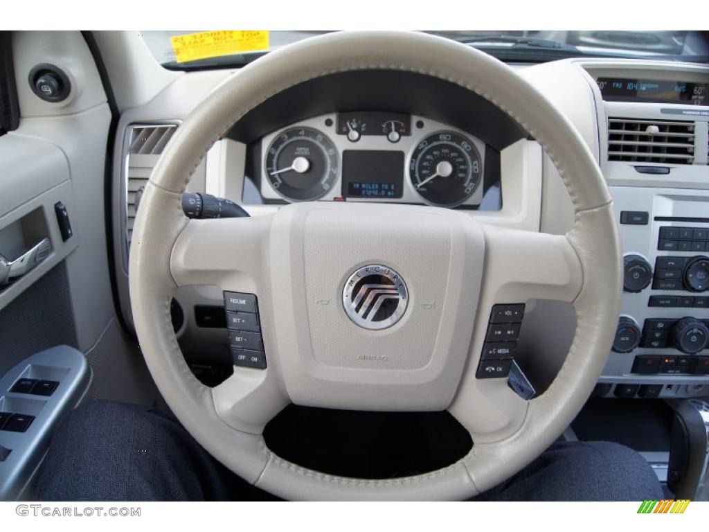 2009 Mercury Mariner Premier V6 Stone Steering Wheel Photo #47095328