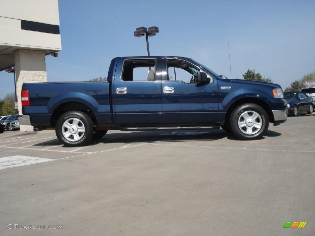 2004 F150 XLT SuperCrew - True Blue Metallic / Dark Flint photo #2