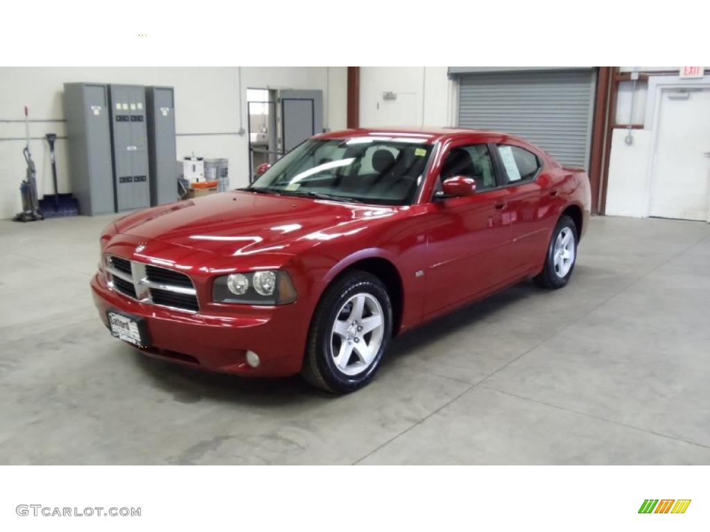 2010 Charger SXT - Inferno Red Crystal Pearl / Dark Slate Gray photo #1